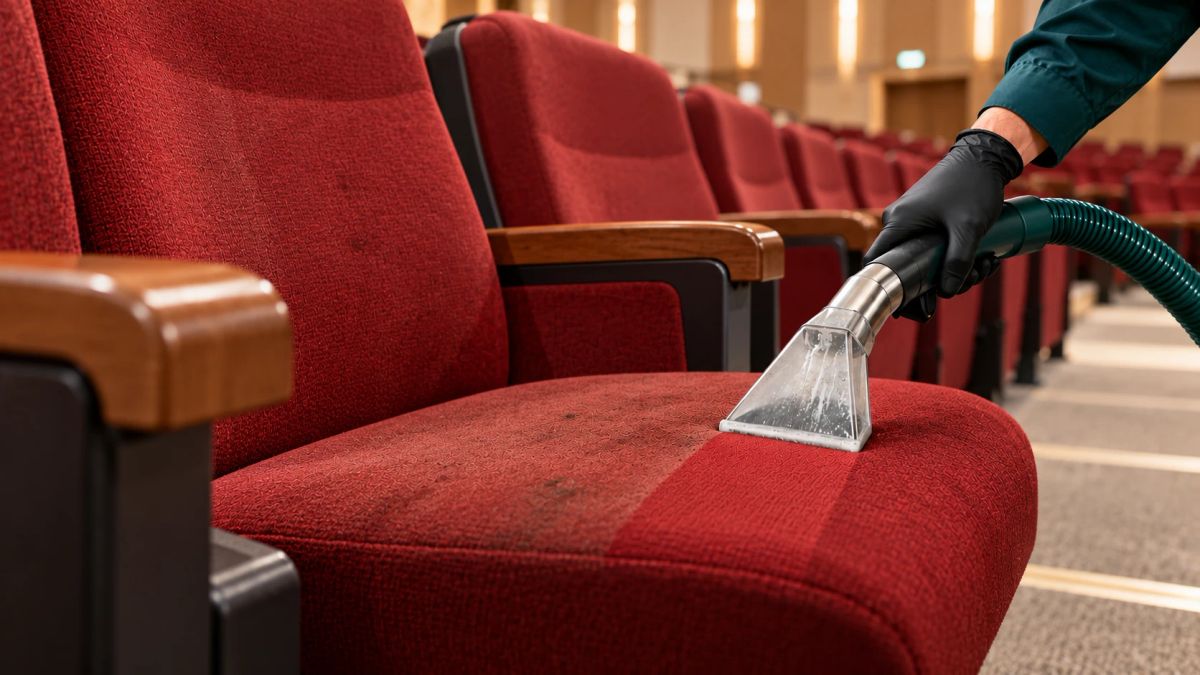 Sinema salonu koltuk yıkama, kırmızı salon koltukları